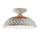 Geperforeerde handgemaakte keramische plafondlamp en beschilderde decoraties - Verona Viadurini