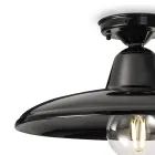 Industriële vintage design zwarte keramiek en ijzeren plafondlamp - Bew Viadurini