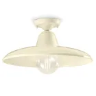 Plafondlamp in zwart of wit keramiek en industrieel vintage ijzer - Bew Viadurini