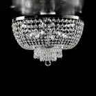 Plafondlamp van ijzer en goud met strass-steentjes, gemaakt in Italië, voor interieurdecoratie - Oostenrijk Viadurini