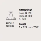 Plafondlamp in Toscaanse majolica en koper, 30 cm, Rossi - Toscot Viadurini