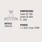 Plafondlamp in Toscaanse majolica en messing, 42 cm, Rossi - Toscot Viadurini