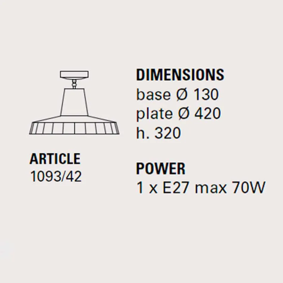 Plafondlamp in Toscaanse majolica en messing, 42 cm, Rossi - Toscot Viadurini