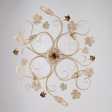 Italiaanse chromen LED-plafondlamp voor moderne ruimtes – Fiore Viadurini