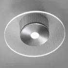 Metalen plafondlamp met micro-gestippelde plexiglas diffuser - Nora Viadurini