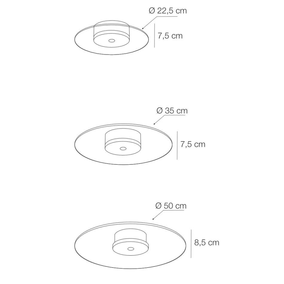 Metalen plafondlamp met micro-gestippelde plexiglas diffuser - Nora Viadurini