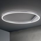 Goud of zilver gelakte metalen plafondlamp met dimbare LED - Libra Viadurini