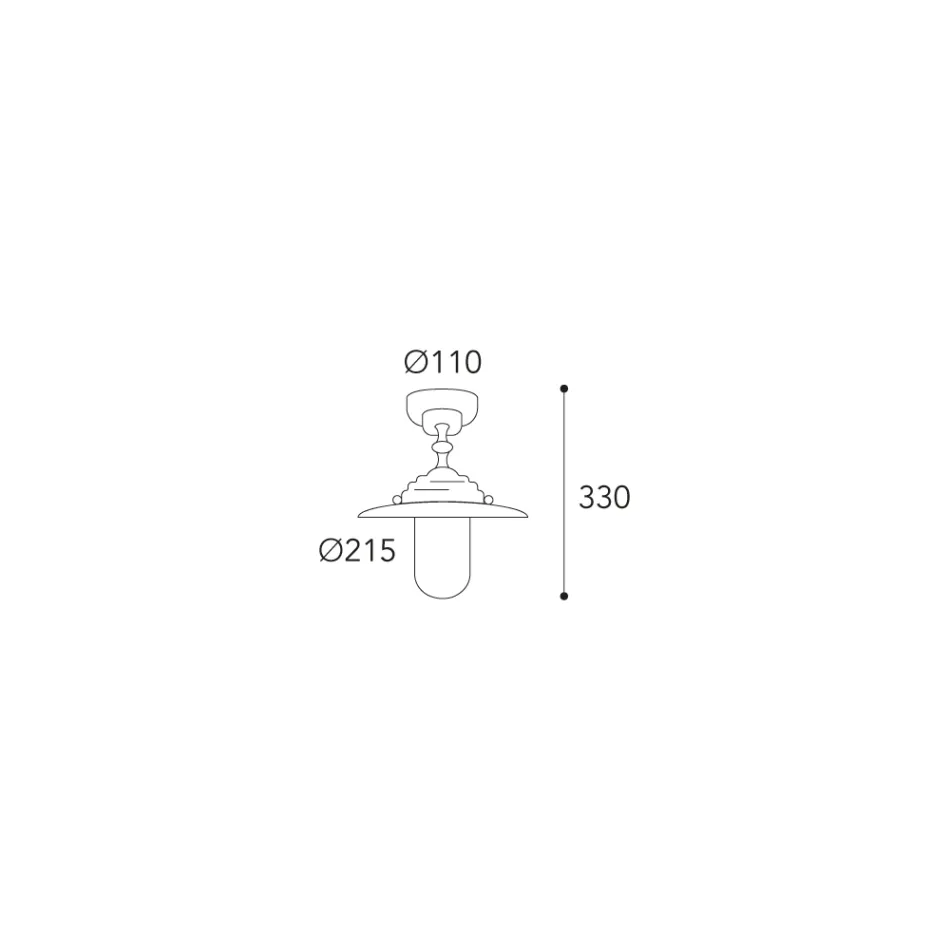 Vintage messing buitenplafondlamp, helder glas IP44 - Elfico Viadurini