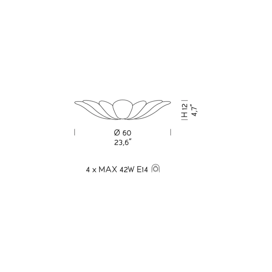 Plafondlamp van Venetiaans glas en wit metaal Made in Italy - Artemide Viadurini