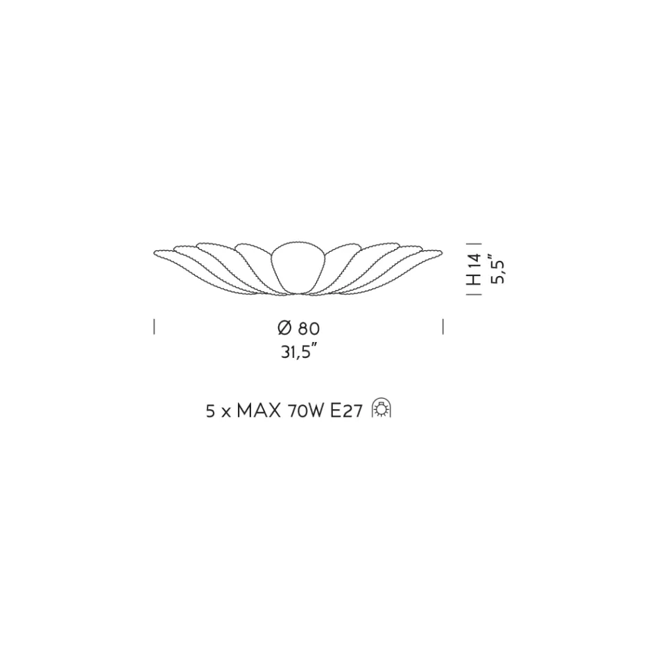 Plafondlamp van Venetiaans glas en wit metaal Made in Italy - Artemide Viadurini