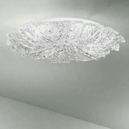 Plafondlamp van Venetiaans glas en wit metaal Made in Italy - Artemide Viadurini