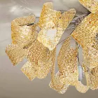 Venetiaans glas en metalen plafondlamp, handgemaakt in Italië - Diamonique Viadurini