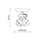 Industriële plafondlamp 2 spots van ijzer en handgemaakt keramiek - Loft Viadurini