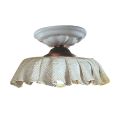 Handgemaakte keramische plafondlamp met stof en metaaleffect - Modena