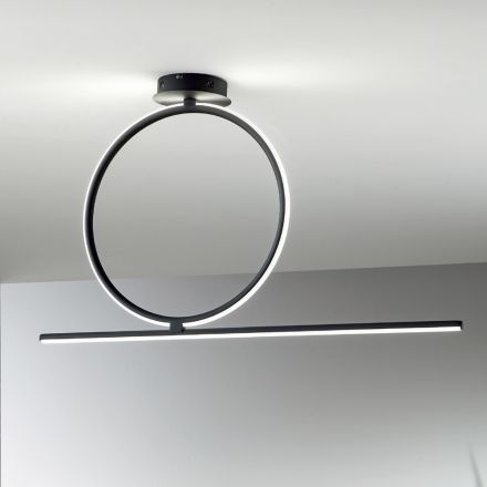 Dimbare metalen LED-plafondlamp met siliconen diffusor - Marmore Viadurini