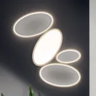 Moderne dimbare LED-plafondlamp in wit of goudkleurig metaal - Raissa Viadurini