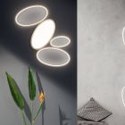 Moderne dimbare LED-plafondlamp in wit of goudkleurig metaal - Raissa Viadurini