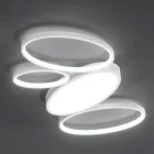 Moderne dimbare LED-plafondlamp in wit of goudkleurig metaal - Raissa Viadurini