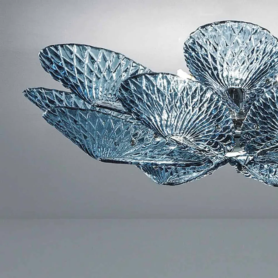 Moderne Venetiaanse glazen plafondlamp handgemaakt in Italië - Minos Viadurini