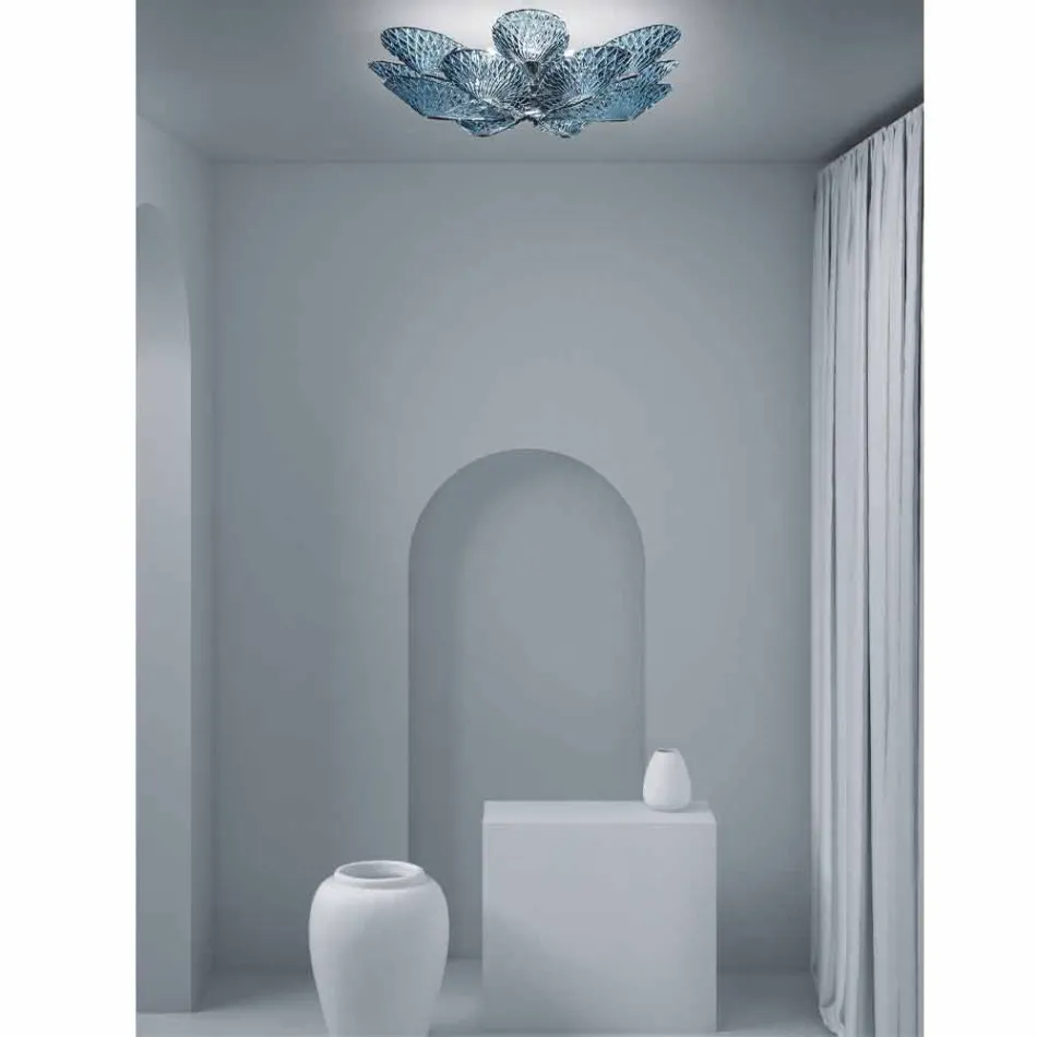 Moderne Venetiaanse glazen plafondlamp handgemaakt in Italië - Minos Viadurini