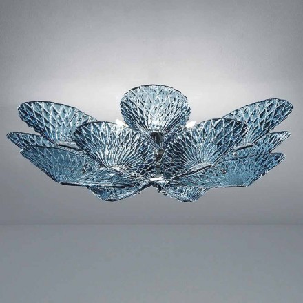 Moderne Venetiaanse glazen plafondlamp handgemaakt in Italië - Minos Viadurini