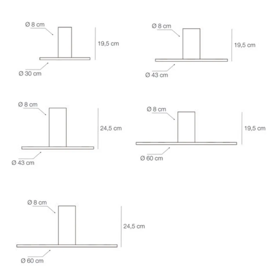 Plafondlamp van metaal in verschillende afwerkingen en maten - Verlichting Viadurini