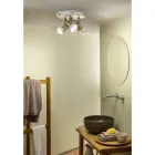 Ronde plafondlamp 3 spots in messing en handbeschilderd keramiek - Savona Viadurini