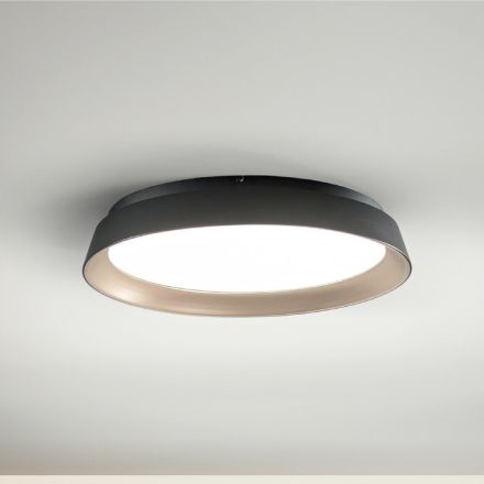 Ronde LED-plafondlamp in zwart en goudkleurig metaal modern design - Rondola Viadurini