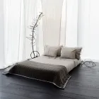 Plaid van katoensatijn en chenille met lurex, krijt of retro rand - Tortoro Viadurini