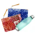 Artistieke handgedrukte handtas, uniek stuk katoen, 2 stuks - Viadurini van Marchi Viadurini