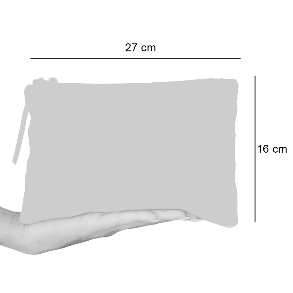 Artistieke handgedrukte clutch, uniek stuk katoen, 2 stuks - Viadurini van Marchi Viadurini