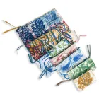 Artistieke handgedrukte clutch, uniek stuk katoen, 2 stuks - Viadurini van Marchi Viadurini