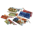 Artistieke handgedrukte handtas, uniek stuk katoen, 2 stuks - Viadurini van Marchi Viadurini