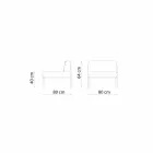 Centrale modulaire fauteuil voor buiten in metaal en stof Made in Italy - Cola Viadurini