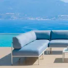 Centrale modulaire fauteuil voor buiten in metaal en stof Made in Italy - Cola Viadurini