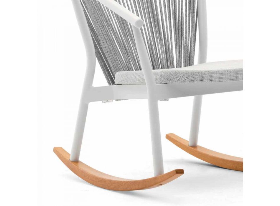 Schommelstoel voor buiten in massief hout en stof - Smart van Varaschin Viadurini