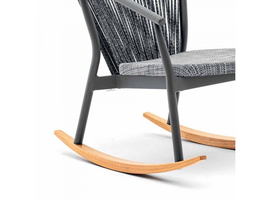 Schommelstoel voor buiten in massief hout en stof - Smart van Varaschin Viadurini
