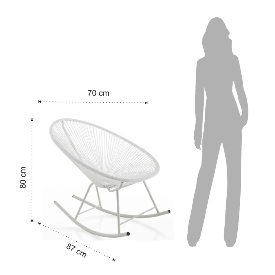 Schommelstoel voor binnen en buiten van metaal - Elio Viadurini