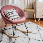 Gestoffeerde schommelfauteuil met fluweeleffect Scandinavisch design - Pippy Viadurini