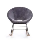 Gestoffeerde schommelfauteuil met fluweeleffect Scandinavisch design - Pippy Viadurini