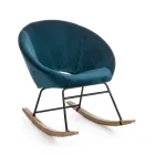 Gestoffeerde schommelfauteuil met fluweeleffect Scandinavisch design - Pippy Viadurini