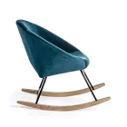 Gestoffeerde schommelfauteuil met fluweeleffect Scandinavisch design - Pippy Viadurini