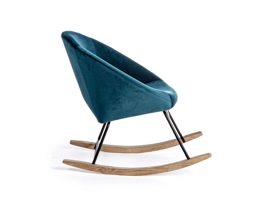 Gestoffeerde schommelfauteuil met fluweeleffect Scandinavisch design - Pippy Viadurini