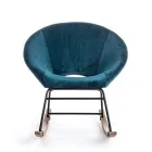 Gestoffeerde schommelfauteuil met fluweeleffect Scandinavisch design - Pippy Viadurini