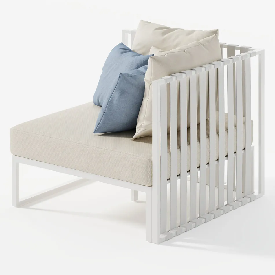 Rechte hoekfauteuil in aluminium en riemen Made in Italy - Juliediv Viadurini