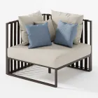 Rechte hoekfauteuil in aluminium en riemen Made in Italy - Juliediv Viadurini