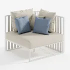 Linker hoekfauteuil in aluminium en riemen Made in Italy - Juliediv Viadurini