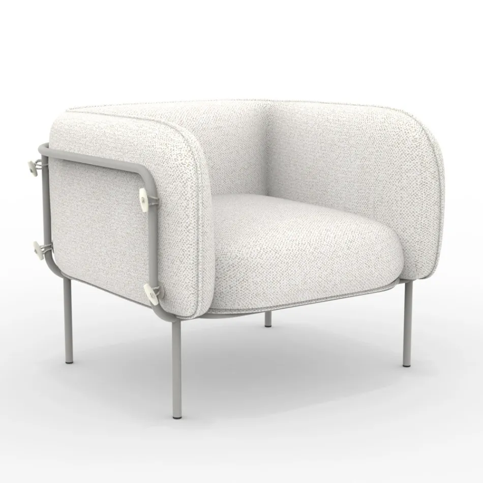 Lage buitenfauteuil met gewatteerde zitting Made in Italy - plantenbak Viadurini