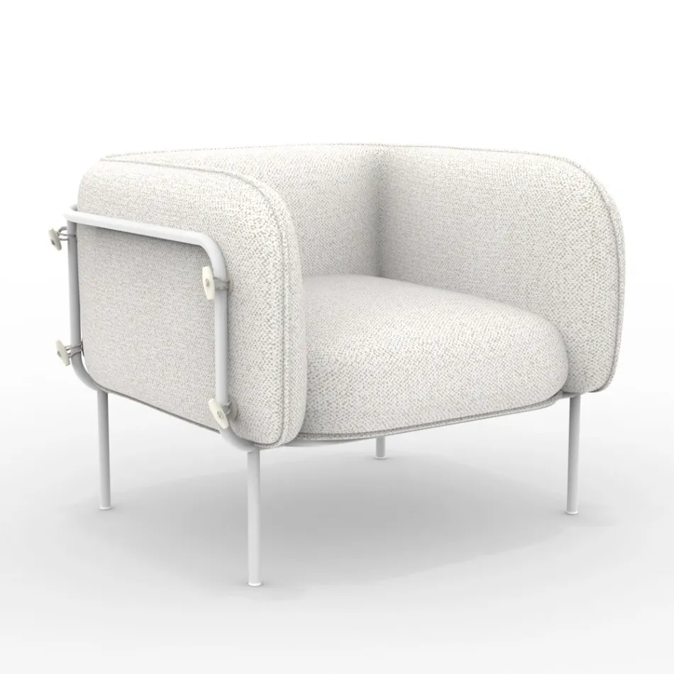 Lage buitenfauteuil met gewatteerde zitting Made in Italy - plantenbak Viadurini