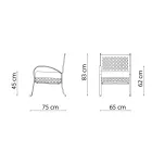 Lage tuinfauteuil van gegalvaniseerd staal met armleuningen Made in Italy - Selvaggia Viadurini